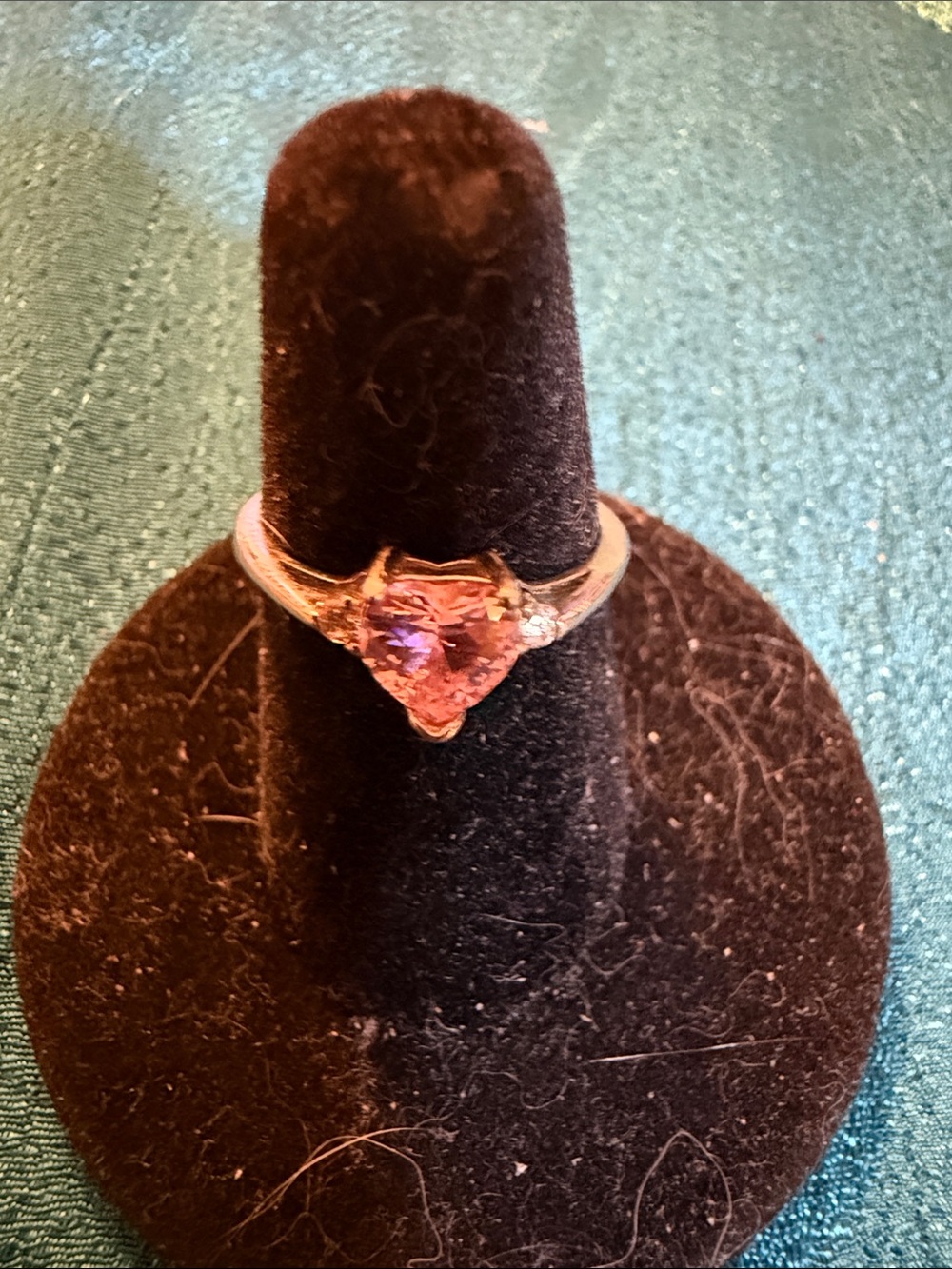 Heart-Shaped Pink Gemstone Ring in Sterling, silver- Elegant Women’s Jewelry